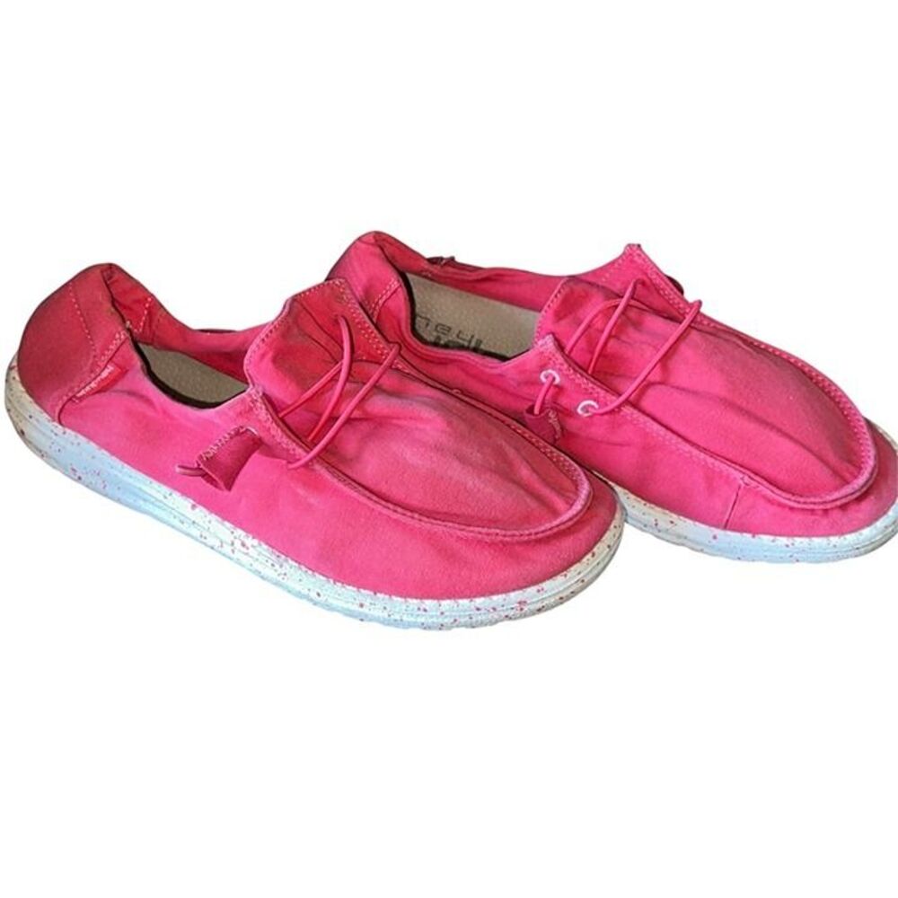 Women's Coral Pink Hey Dude Wendy Shoes Size 8
